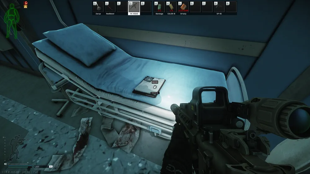 Hallway Medical Bed — Medical document spawn on The Lab