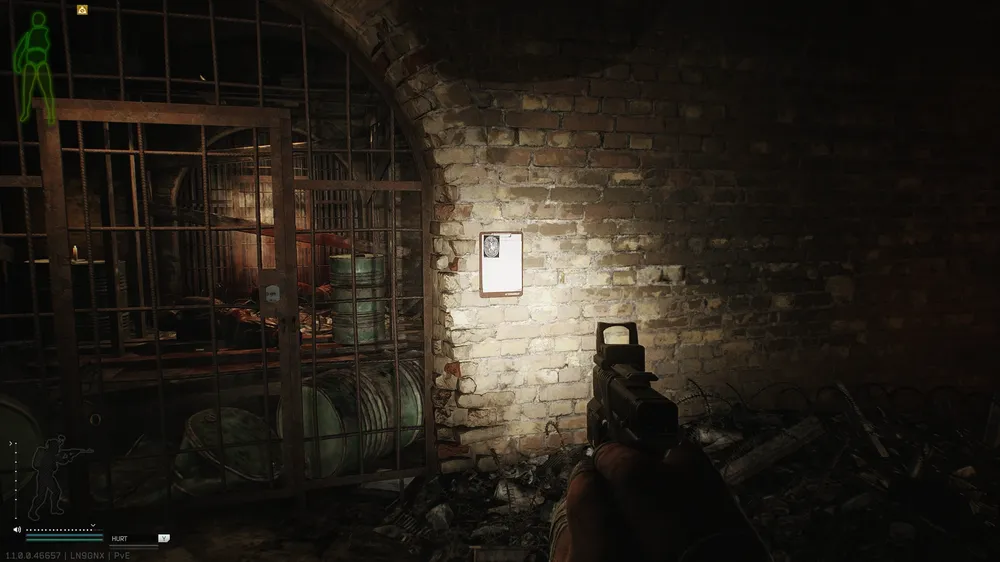 Corpse Room Entrance Wall — Medical document spawn on The Labyrinth