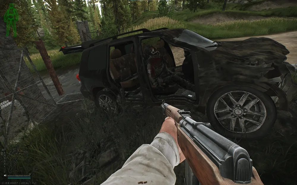Crashed Car Passenger Seat — Technical document spawn on Woods