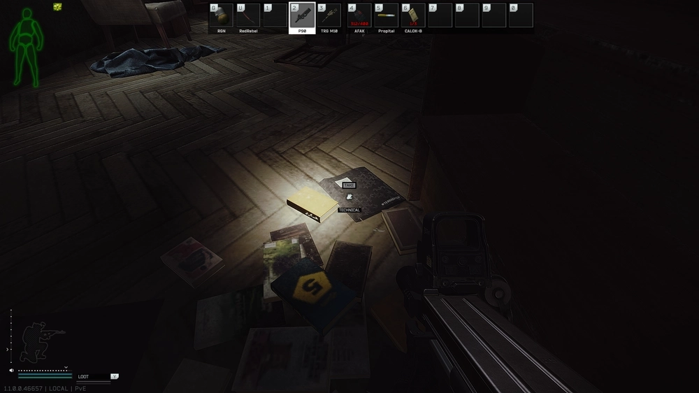 Scav Village Bookshelf — Technical document spawn on Woods