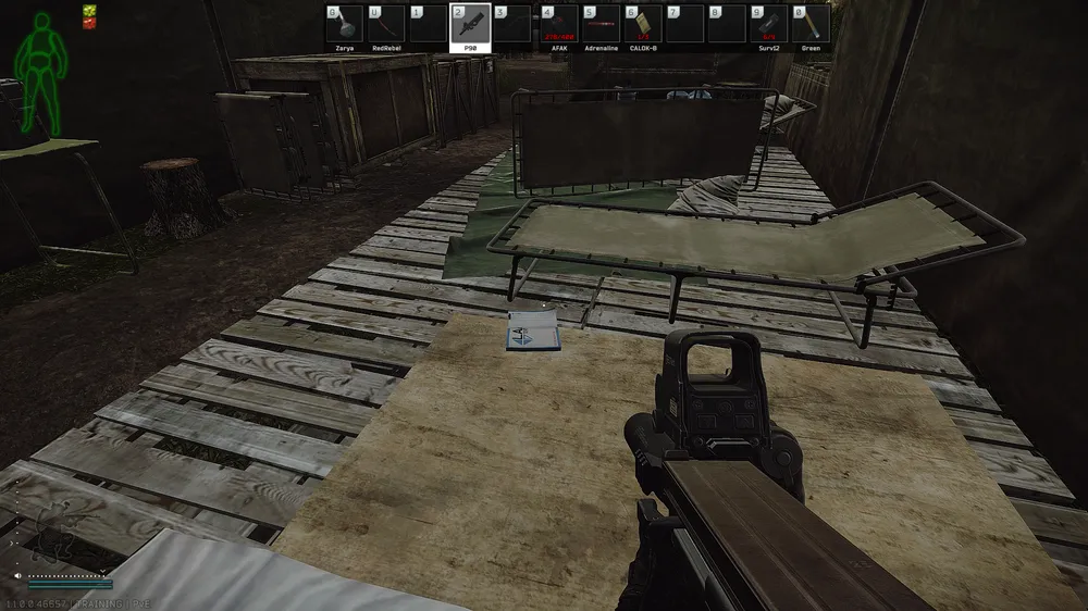 USEC Camp Long Tent Cot — Test document spawn on Woods
