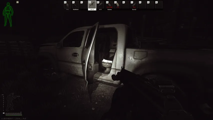 Sawmill Pickup Back Seat — Test document spawn on Woods